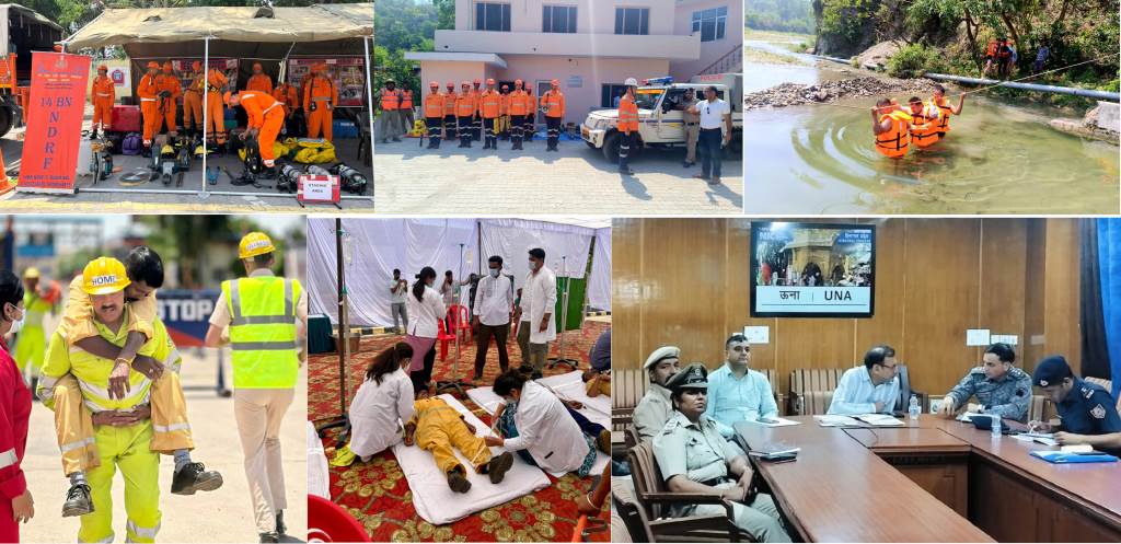 ऊना में आपदा प्रबंधन की तैयारियों को लेकर मेगा मॉक अभ्यास आयोजित